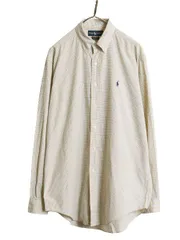 【お得なクーポン配布中!】 90s ラルフローレン チェック 長袖 ボタンダウン シャツ メンズ M 程 古着 オールド ポロ コットン ワイシャツ BD 長袖シャツ ワンポイント