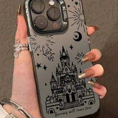 ★輸入雑貨★シンデレラ城　ブラック　iPhoneケース