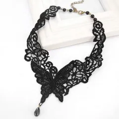蝶々 チョーカー レース ブラック レディース 蝶 刺繍 ゴスロリ ゴシック フォーマル バタフライ パーティー ギフト 贈り物 贈りもの 新品