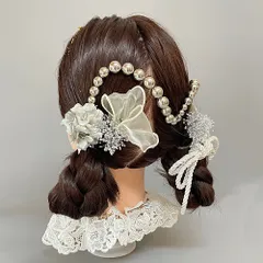 成人式　髪飾り シルバー ランダムボールチェーン　水引き　金箔シート　髪飾り　成人式髪飾り　卒業式　七五三 結婚式　和玉　　卒業式髪飾り　紐アレンジ