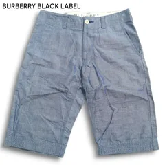 BURBERRY BLACK LABEL バーバリー ブラックレーベル 春夏★ 麻 リネン シャンブレー ショート パンツ Sz.73 メンズ
