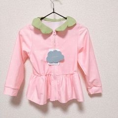 【新品】ラッシュガード フタフタ   いちご 水着 フリル 女の子 キッズ　kids　子供服  95 ピンク プール