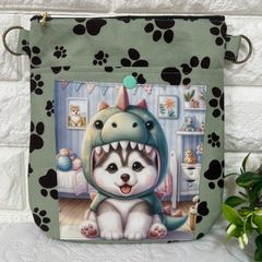 171]可愛い猫ちゃん♡フラットポーチ・ハンドメイド パネル生地