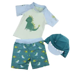 新品 [Emfay] 子供 水着 男の子 ラッシュガード キッズ セパレート ショートパンツ キャップ 紫外線対策 ジュニア 男児