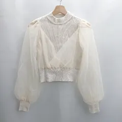 ◇ ⊇ ◎●未使用● INGNI イング 異素材ドッキング シアー シースルー 長袖 カットソー サイズM ベージュ レディース E  【1503050043687】