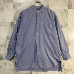 日本製 COMOLI コモリ 長袖 バンドカラー ロングシャツ サックスブルー 2