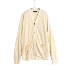 【中古A】BARNEYS NEWYORK バーニーズニューヨーク L メンズ カーディガン ウール アイボリー 中古A 古着