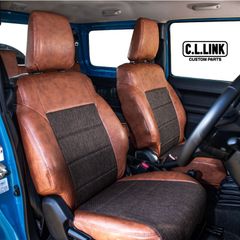 日本製 車検対応 クラシックレザーシートカバー JB64 JB74 ブラウン 茶色