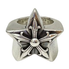 CHROME HEARTS クロムハーツ STAR LRG ラージ スター リング インボイス付属 サイズ 16.5～17号 正規品 / 40182