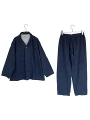 s11 無印良品 脇に縫い目のない二重ガーゼ 長袖パジャマ 紺 S-M メンズ