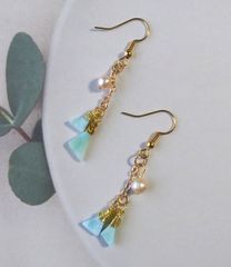 SALE✨ブルーレースアゲート ドゥルージー ピアス 14kgf - メルカリ