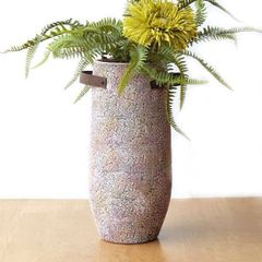 フラワーベース 陶器 花器 花瓶 花びん ハンドル付き おしゃれ 花入れ 大きい ロング デザイン 傘立て 陶器のトールベース RustyRed