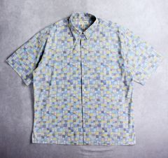 【TORI RICHARD】トリリチャード USA製 アロハシャツ コットンローン モザイクタイル柄 XLサイズ 大人のリゾートスタイル
