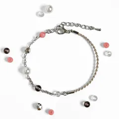 静電気防止ブレスレット｜珠ゆらの花｜ロードナイト＆スモーキークォーツ