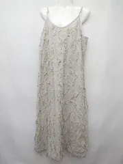 ◇ ⊂ Bab バブ ロング シャギージャガード キャミワンピース サイズM ライトカーキ系 レディース P  【1410230024780】