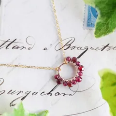 K14GF【garland】花冠・ネックレス［ガーネット］