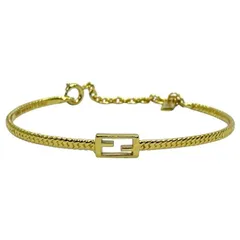 FENDI フェンディ バゲット ブレスレット バングル アクセサリー 小物 FFロゴ ゴールド ［Sサイズ］