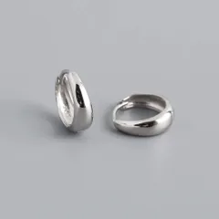 【8mm】レディース　フープピアス　シルバー　S925　029　シンプル　つけっぱなし　金属アレルギー対応　シルバー925　SV925　小ぶり　リングピアス　韓国