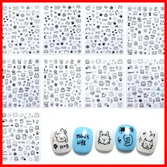 【即発送】ネイルシール 猫 犬 ウサギ ネイルチップシール【9点セット】可愛い ネイルシール 落書き風 3Dネイルシール ネイルアート ペットのテーマ 様々なかわいい柄 DIYネイルデコレーションシール 極薄ステッカー ネイルデコレーションフェイスメイクアップ