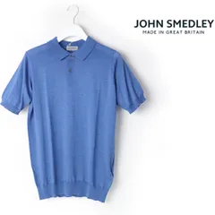新品 JOHN SMEDLEYジョンスメドレー LEYBURN 半袖 ニットポロシャツ 毛+綿 ニットセーター M 英国製  -278