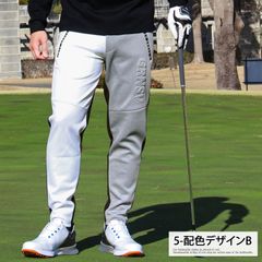 GIORNO SEVEN Men's Golf Pants, Color-Scheme Switching, Stretch, Center Seam, 3D Logo, Elastic Waist, Slim Fit, Easy-Duty Pants, Spring/Summer, Fall/Winter, 5-Color Scheme Design B