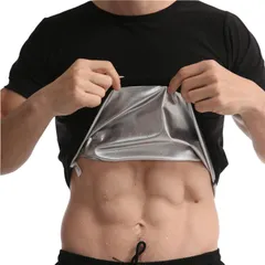 [Maatsu] サウナシャツ サウナtシャツ メンズ サウナスーツ 発汗シャツ 着圧 インナー トレーニング (シルバー, L) [シルバー] [L]