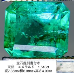 宝石鑑別書付き コロンビア産 天然 エメラルド 1.510ct 縦7.35㎜×横