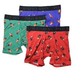 ポロラルフローレン：HOLIDAY GIFT SET ボクサーブリーフ 3PK (RL2000レッド/イングリッシュグリーン/ラグビーロイヤル)
