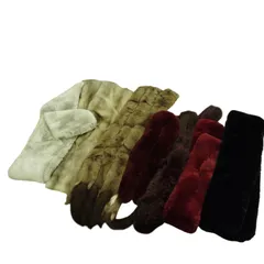 X10181 ストール7本セット フェイクファー 防寒 赤系 ブラック シルバー ブラウン系 冬場