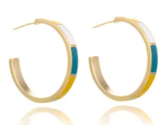 ピアス レディース カラフル フープ 青 白 黄 ブルー ホワイト イエロー ジュエリー アクセサリー シンプル カジュアル