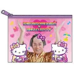 サンリオ マツケンサンバ×ハローキティ クリアフラットポーチ Ｓ ハート 松平健 Sanrio