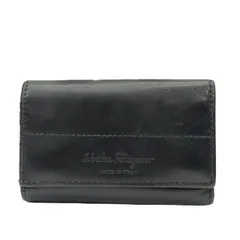 Salvatore Ferragamo フェラガモ 6連 キーケース キーリング コンパクト ロゴ レザー ブラック