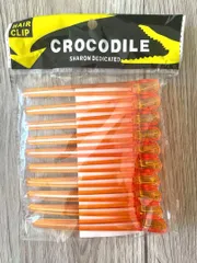 10本セット ヘアクリップ ダッカール 美容師 理容師 オレンジ 橙色 12.3cm 髪留め 強力 ズレにくい 滑り止め 業務用 サロン 備品 道具 セルフカット 散髪 ブロッキング ヘアセット 跡がつかない 美容学生 10個 ヘアピン 固定 メイク