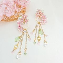 新作 🌸春 桜  満開 お花見 武則天 🌸 イヤリング、ピアス アレルギー対