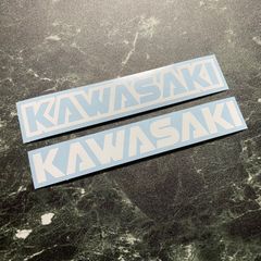 在庫処分セール 白2組 KAWASAKIカッティングステッカー 川崎 カワサキ バイク ヘルメット