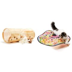 木目柄 + 猫壱（necoichi） キャットトンネルスパイラル キャッチ・ミー・イフ・ユー・キャン2 【セット買い】猫壱（necoichi） 猫用電動おもちゃ