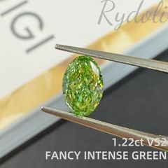 1.22ct VS2 Fancy Intense Green ラボグロウンダイヤモンド ファンシーインテンスグリーン オーバルカット ルース ラボダイヤ IGI鑑定書付き  グリーンダイヤモンド リング用 ネックレス用 ラボダイヤ  オーダーメイド対応