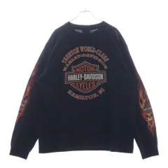 00s Harley-Davidson ロンＴ 黒色 00s HARLEY DAVIDSON ロンT ファイヤーパターン ハーレー