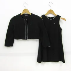 べべ セットアップ 上下セット ボレロ ワンピース フォーマル キッズ 女の子用 130サイズ ブラック BeBe 【中古】