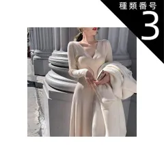 種類3：ブラック/M カシュクール リブ ニット ロング ワンピース フレアワンピース ニットワンピース 膝下 ロング丈 袖あり 長袖 Vネック フレア Aライン リブニット 編み込み かわいい 大人可愛い きれいめ シンプル カジュアル 大人 上品 おしゃれ