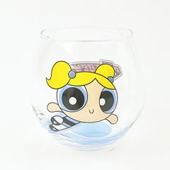 파워 퍼프 걸스 버블스 만마루 글라스 컵 일본제