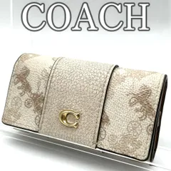 COACH コーチ 馬車柄 キーケース PVC レザー ベージュ ゴールド金具 Y2K / COACH Beige Horse and Carriage PVC Leather Key Case Gold Hardware Y2K Vintage
