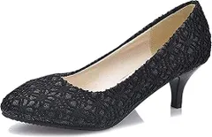 23.0 cm E_ブラック [ビューメンス] パンプス ベージュ 22 ラメ スエード 厚底 結婚式 ゴールド サテン シルバー リボン 痛くない 3e 大きい ストラップ パンプス黒 レディース革 パンプス黒革 太いヒール アンクルストラップ 7cm パー