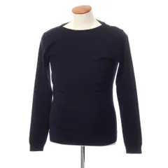【中古】ルトロワ Letroyes ウール ボートネック ニット セーター ネイビー【サイズL】【メンズ】のサムネイル