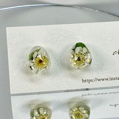 マトリカリアの小粒ピアス/サージカルステンレス