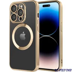 iPhone14Pro Max 用 ケース Magsafe対応 米軍MIL規格取得 耐衝撃 スマホケース 指紋 黄変防止 保護 透明 202新型 アイホン14pro max 用 6.7インチ ゴールド 1278