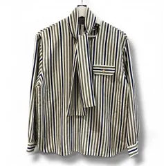 Leilian レリアン ストライプブラウス オフィスカジュアル 柄ブラウス 長袖 キレイめ 日本製 マルチカラー サイズ11 レディース 秋 ゴーゴー古着久喜倉庫店 北草1954