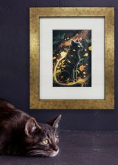 Japanese Luster 艶01【インチ額】／猫　ねこ　特殊印刷　特殊紙　額装付き　グラフィックアート　インテリア