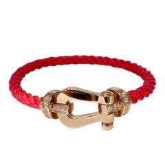 【中古】FRED フレッド フォース10ブレスレット/LM/ハーフダイヤ PGピンクゴールドAU750