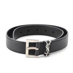 サンローラン レザー YSLロゴ カサンドラ ベルト GRZ634437 ブラック シルバー金具 70【中古】